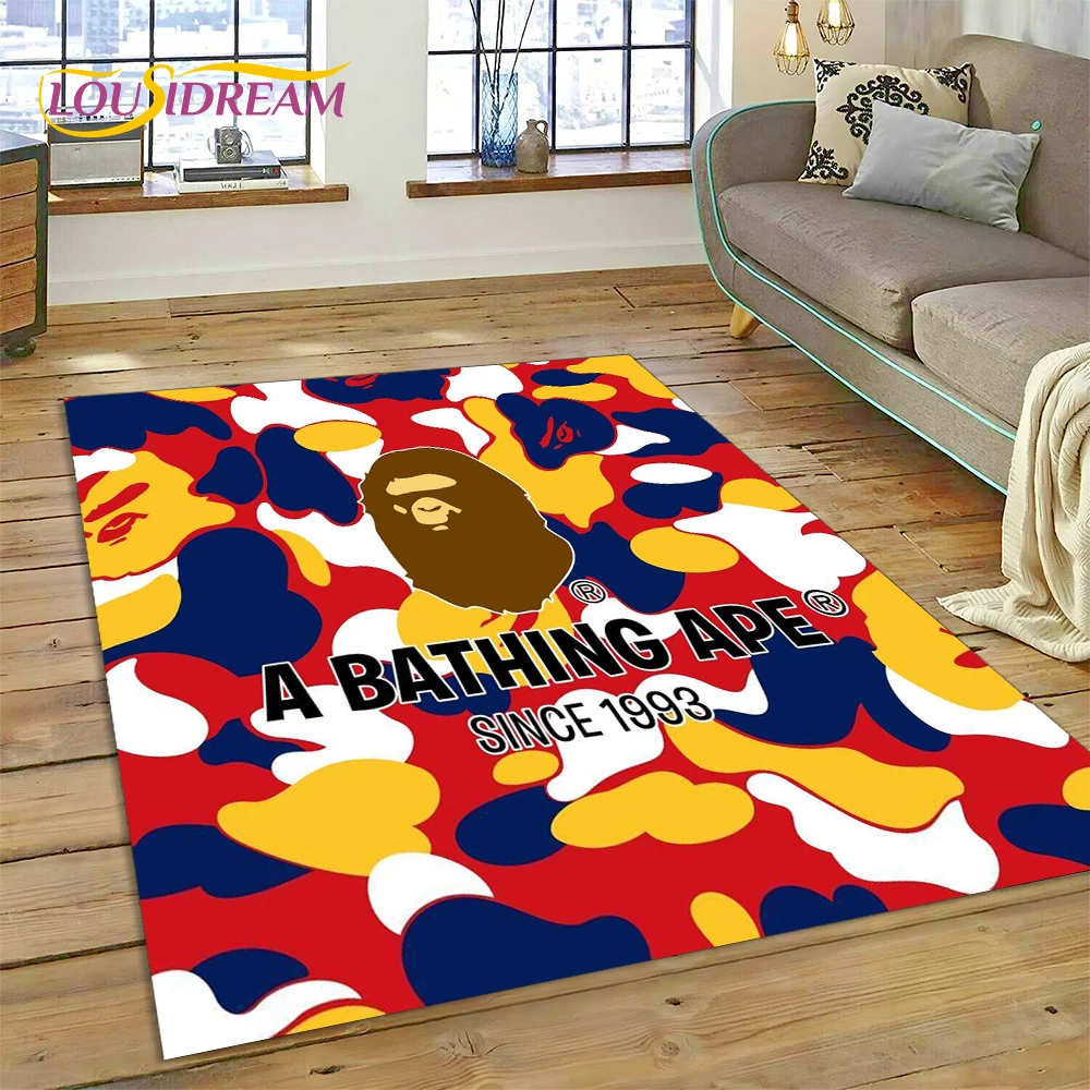 Commercial Printing Services - 3D プリント B-BAPE ファッションカーペットラグ寝室リビングルームホームソファ装飾、子供用ゲーム大型装飾フロアマットギフト