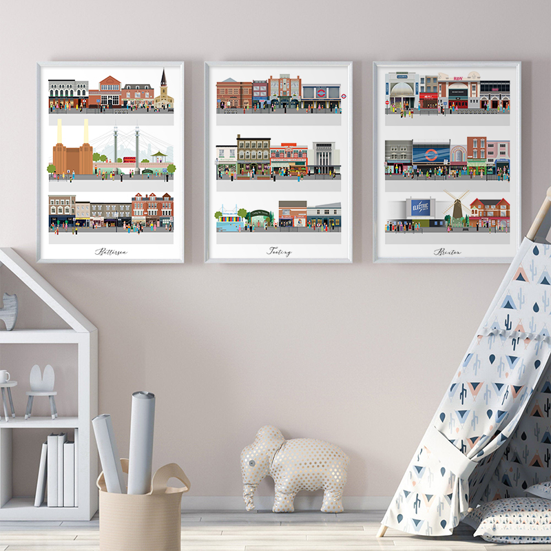 Commercial Printing London - ロンドン商業キャンバス絵画バターシー・ブリクストン・トゥーティングポスターとプリントレトロウォールアート壁画写真家の装飾用