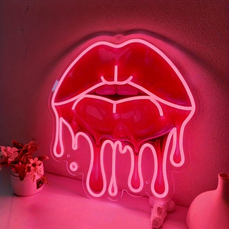 UVプリントLEDネオンライト,壁の装飾,唇の溶解,セクシー - Commercial Wall Printing のレビューと価格