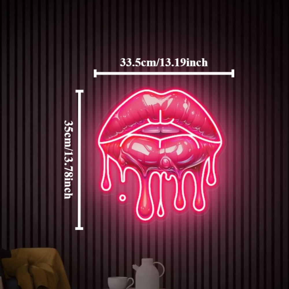 UVプリントLEDネオンライト,壁の装飾,唇の溶解,セクシー - Commercial Wall Printing のレビューと価格