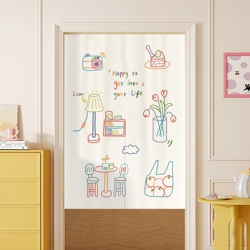 VIKAMA カラー手描きのれん ドアカーテン ロッドポケッ - Commercial Printing Rates のレビューと価格