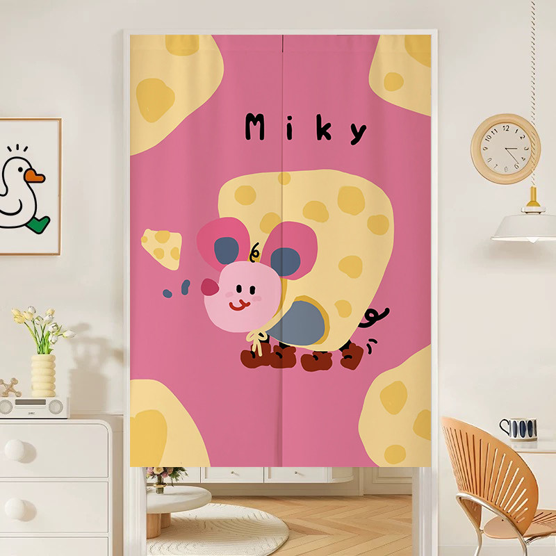 VIKAMA ピンクチーズ漫画風のれん ドアカーテン ベルク - Commercial Printing Rates のレビューと価格