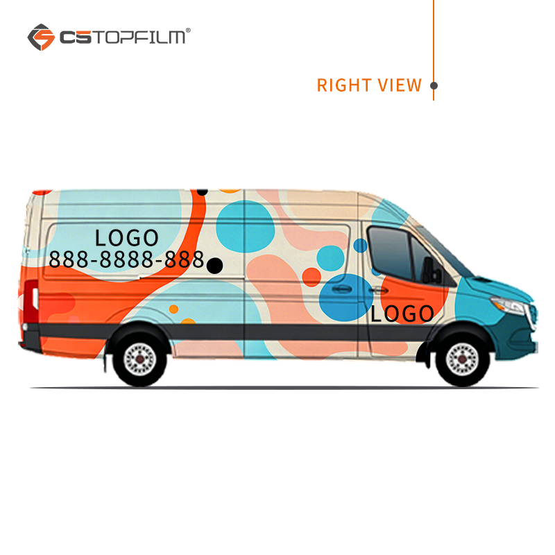 カスタム印刷車両広告用ビニールラップ カラフルな抽象デザイン - Commercial Wrap Printing のレビューと価格