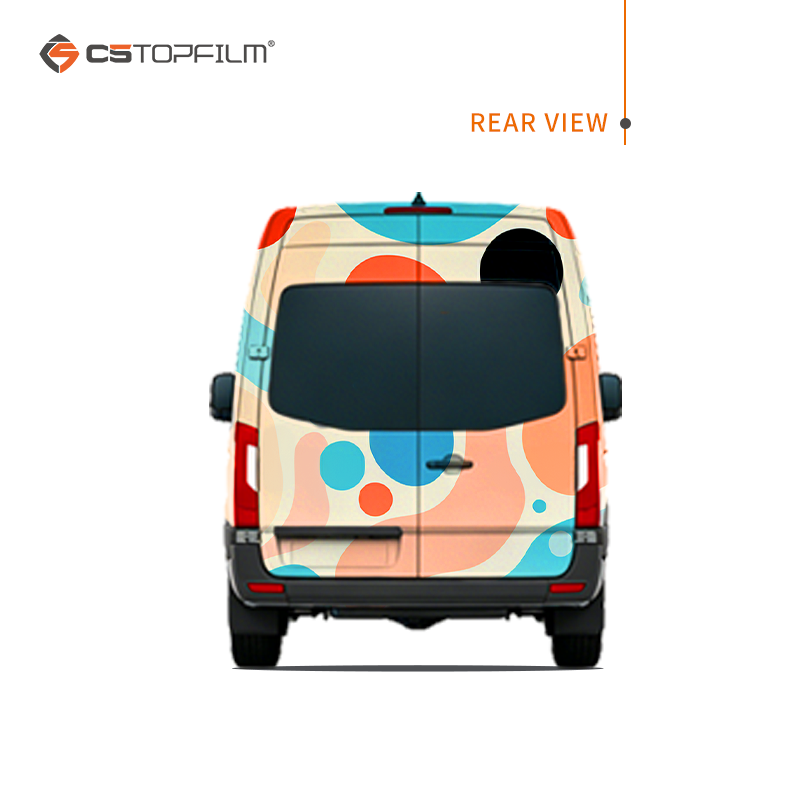 カスタム印刷車両広告用ビニールラップ カラフルな抽象デザイン - Commercial Wrap Printing のレビューと価格