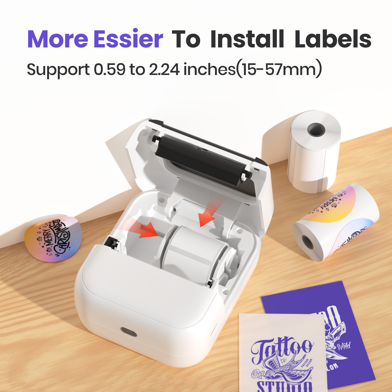 C50 ミニワイヤレスタトゥープリンターラベルプリンター熱転 - Commercial Book Printing Machines のレビューと価格