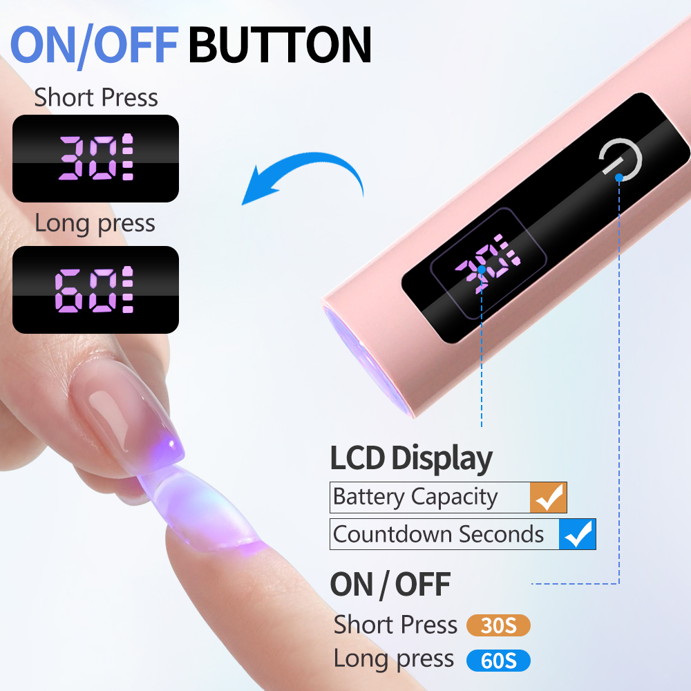 タッチランプネイルUV LEDドライヤー ポータブル充電式懐 - Uv Led Lamp Printer のレビューと価格