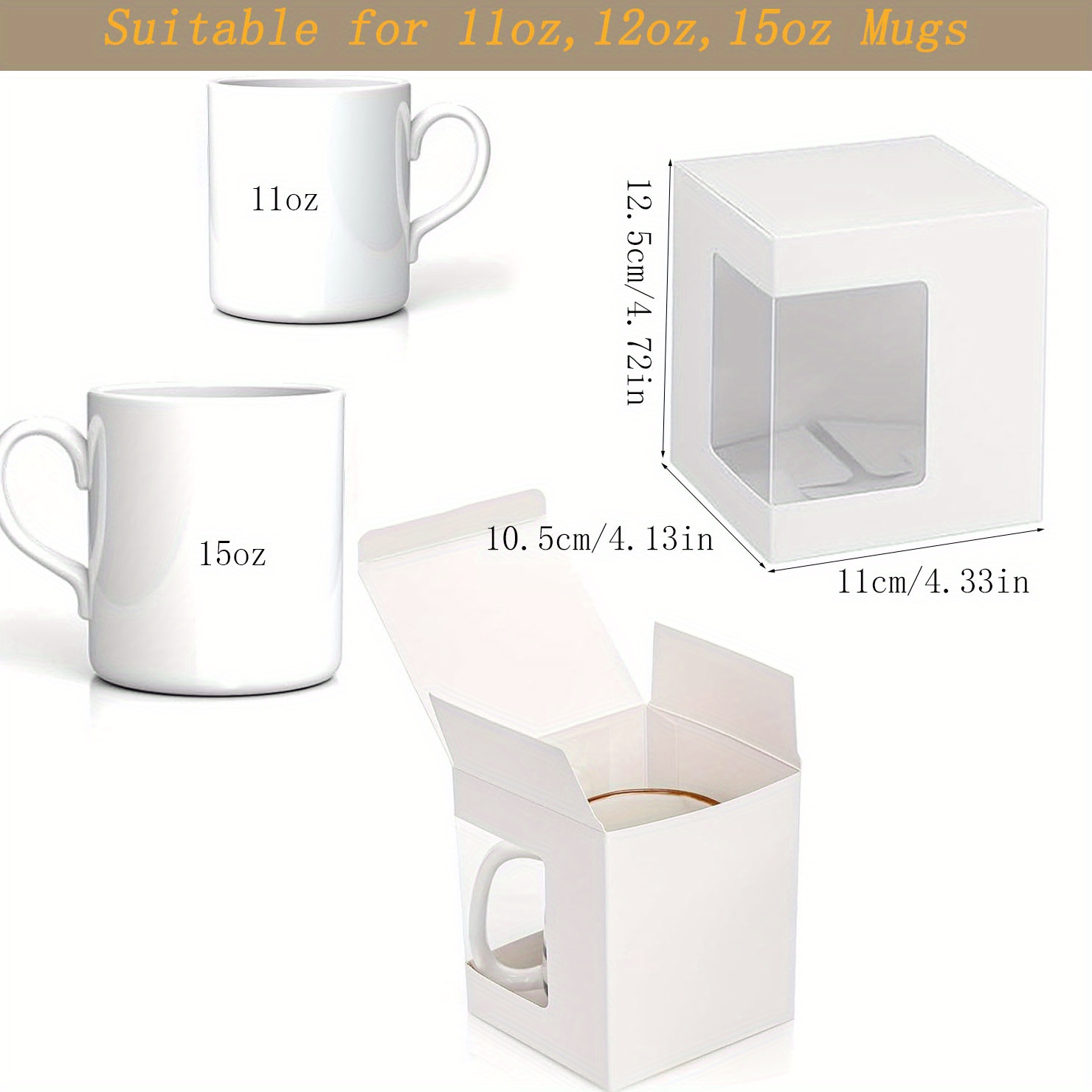 昇華マグ用ギフトボックス12個パック、窓付きコーヒーマグボッ - Sublimation Mug Blank のレビューと価格