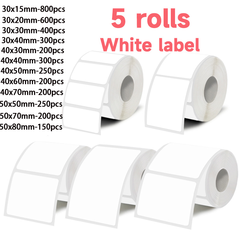 ホワイトラベルステッカー5ロール、幅30mm/40mm/50 - Commercial Printing Services のレビューと価格