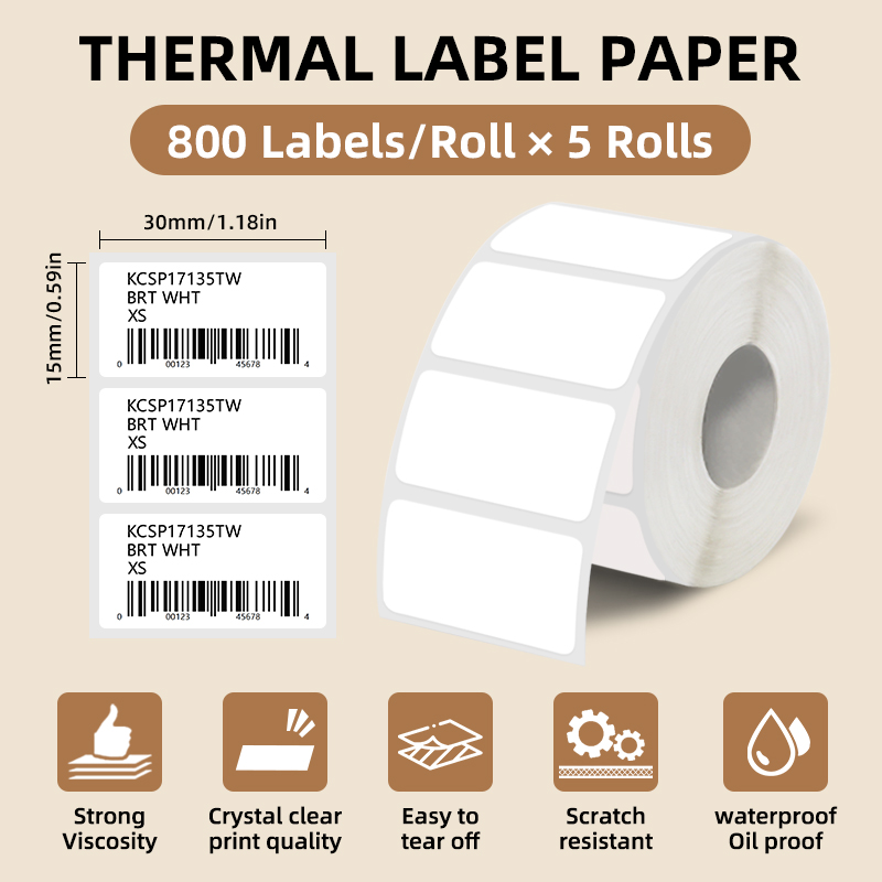 ホワイトラベルステッカー5ロール、幅30mm/40mm/50 - Commercial Printing Services のレビューと価格