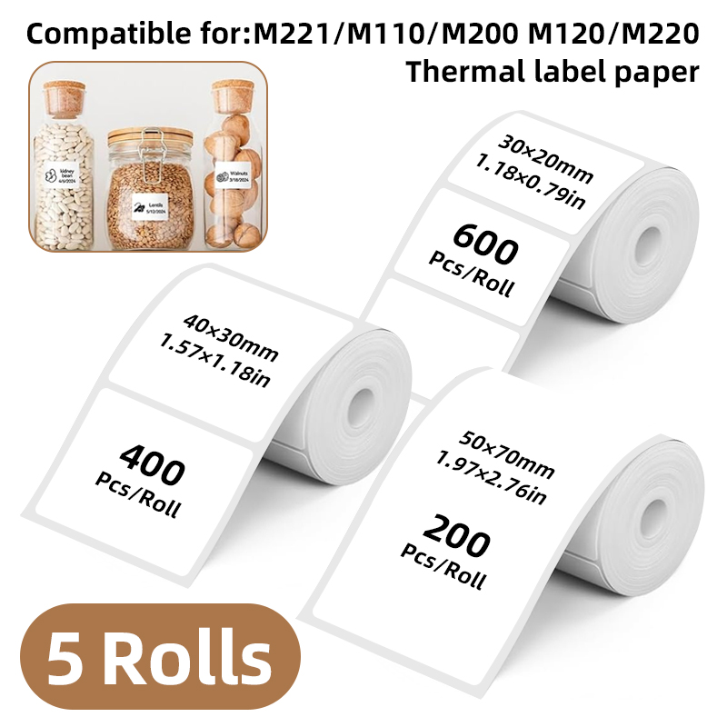 ホワイトラベルステッカー5ロール、幅30mm/40mm/50 - Commercial Printing Services のレビューと価格