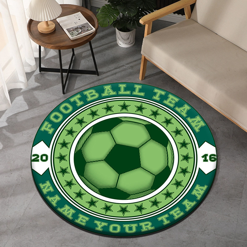 サッカーテーマラウンドカーペットスポーツスタイルサッカープリ - Commercial Printing & Packaging Pvt Ltd Photos のレビューと価格